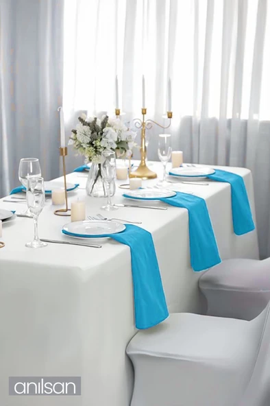 6’li %100 Pamuk Kumaş Peçete Açık Mavi 50x50 Cm Mutfak Bezi Sofra Sunum Servis Peçetesi - 2