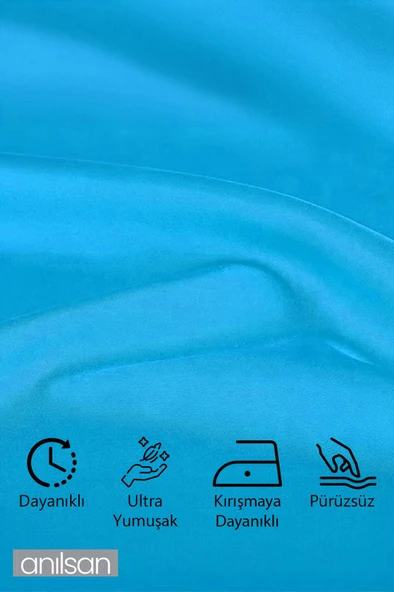 6’li %100 Pamuk Kumaş Peçete Açık Mavi 50x50 Cm Mutfak Bezi Sofra Sunum Servis Peçetesi - 4