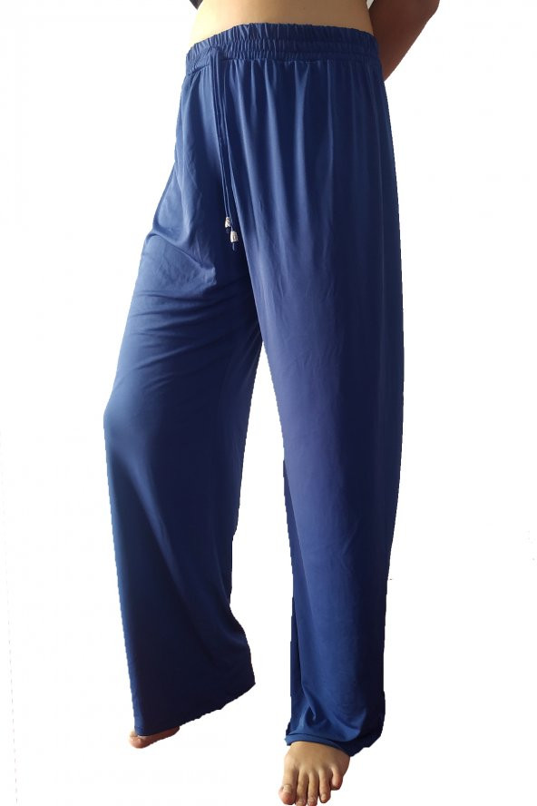 Kadın Likralı Bol paça Lastikli Pijama Altı - 3