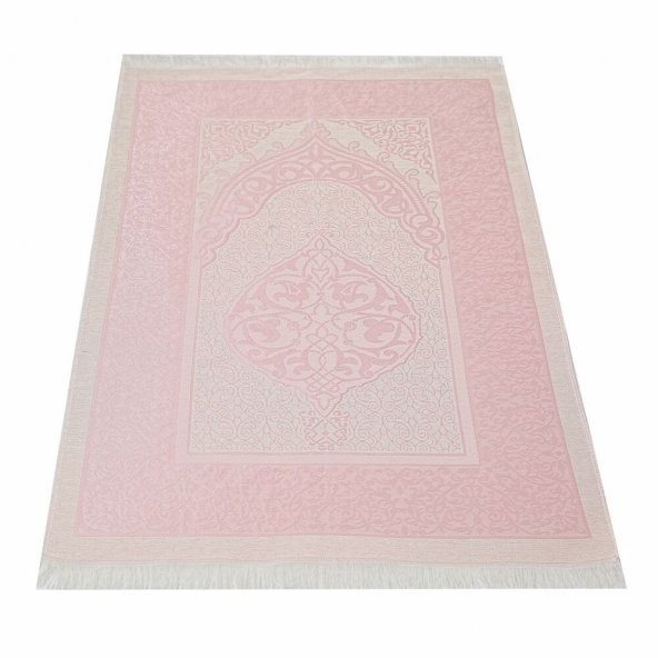 Hediyelik Seccade, Kadife Yasin (İsme Özel), İnci Tesbih, Asetat Kutulu (26×23) İslami Set-Pembe - 3