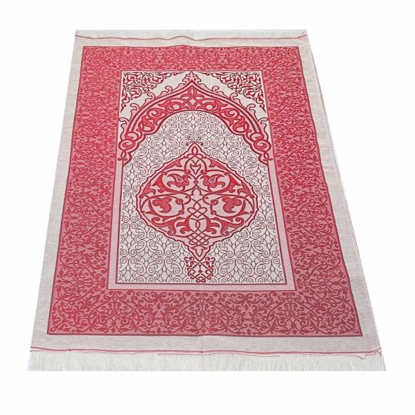 Hediyelik Seccade, Kadife Yasin (İsme Özel), İnci Tesbih, Asetat Kutulu (26×23) İslami Set-Kırmızı - 2