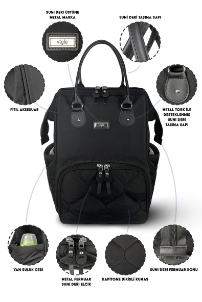 STYLO Millennium X Pro Takım Kadın Bebek Bakım Sırt Ve Omuz  Çantası - 3
