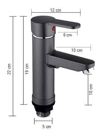 POLYFIT ANTRASİT GRİ MİX LAVABO BATARYASI F1 MODEL 19 CM - 7