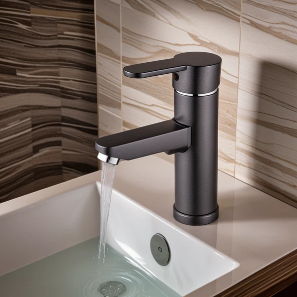 POLYFIT ANTRASİT GRİ MİX LAVABO BATARYASI F1 MODEL 19 CM - 4