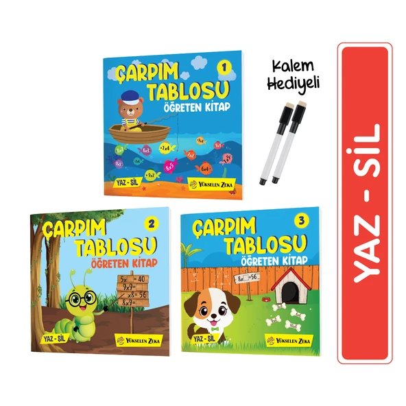 Çarpım Tablosu Öğreten Kitap Yaz Sil Serisi