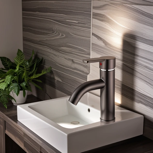 POLYFIT ANTRASİT GRİ MİX LAVABO BATARYASI F2 MODEL 21 CM - 6
