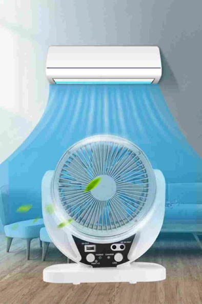 Qpen Led Işıklı Geniş Açılı Masaüstü Soğutma Fanı - Resim 4