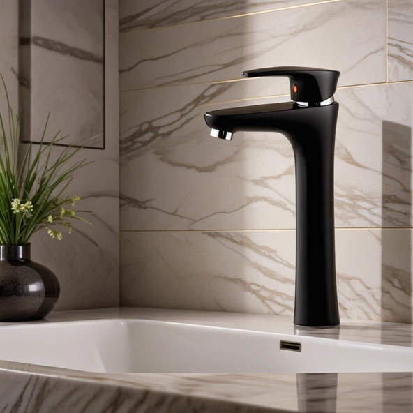 POLYFIT SİYAH MİX LAVABO BATARYASI ÇANAK 29 CM - 6