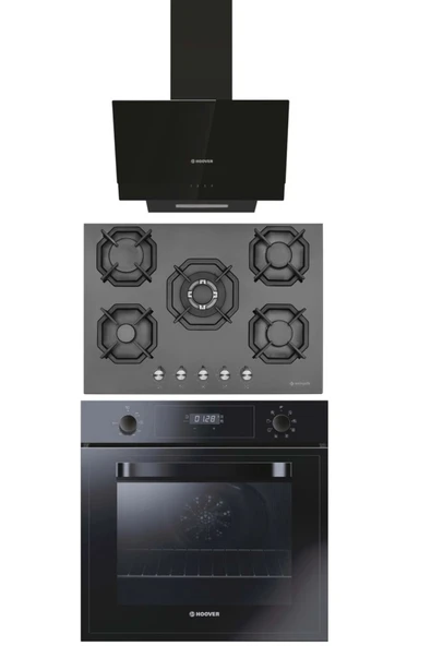 Eminçelik 5 gözlü Siyah Ocak 2250 BW + Hoover 3051B- Hdg6c1gbtk