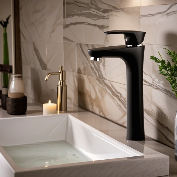 POLYFIT SİYAH MİX LAVABO BATARYASI ÇANAK 29 CM - 2