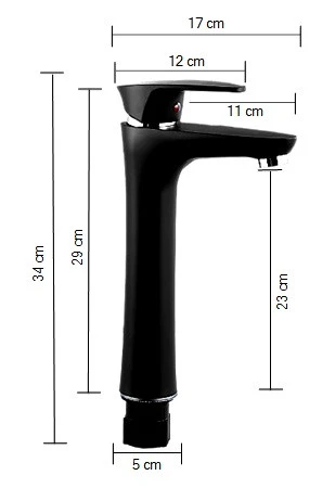 POLYFIT SİYAH MİX LAVABO BATARYASI ÇANAK 29 CM - 7
