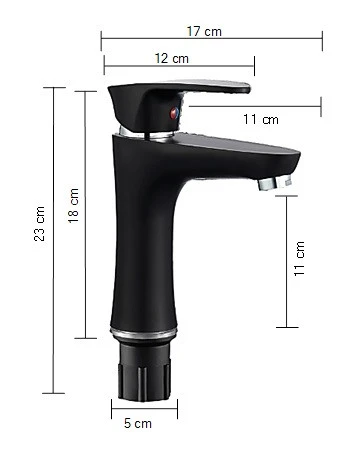 POLYFIT SİYAH MİX LAVABO BATARYASI YÜKSEK 18 CM - 5