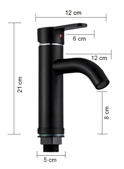 POLYFIT SİYAH MİX LAVABO BATARYASI F2 MODEL 21 CM - 5