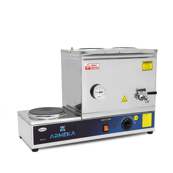 Armeka Platin Pleytli Çay Kazanı Kahveci Kazanı Kahve Ve Çay Ocağı Inox 30 Lt Sanayi Tipi