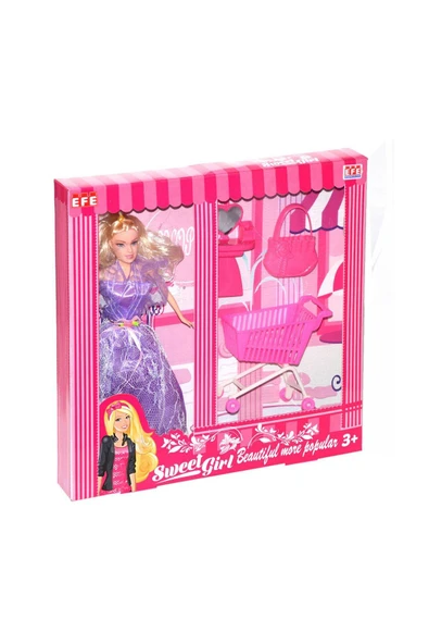 221G-M Efe, Sweet Girl Market Arabalı Bebek Oyun Seti - 6