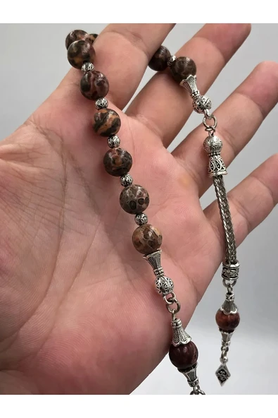 Jasper Taşı Doğaltaş Zaza Sallamalık Tesbih - Resim 4