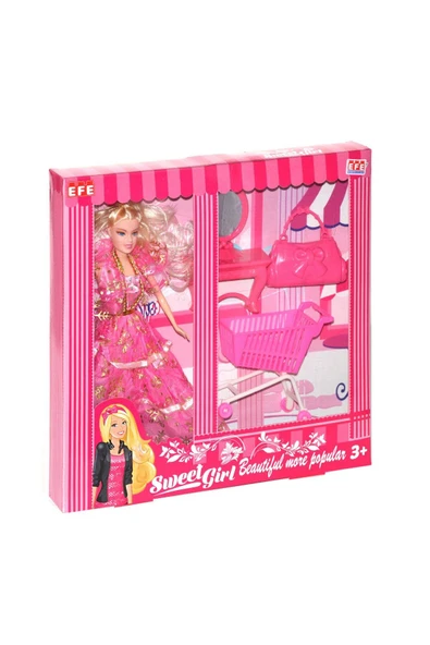 221G-M Efe, Sweet Girl Market Arabalı Bebek Oyun Seti - 5