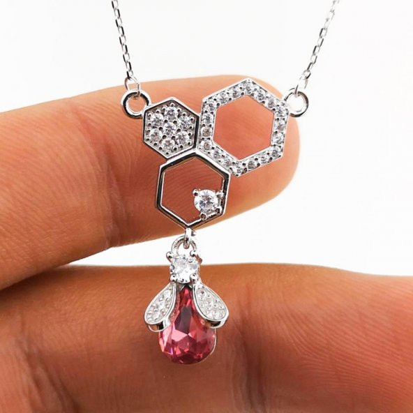 Özel Tasarımlı Arım Balım Beteğim Gümüş Kolye - Resim 3