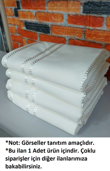 Özdilek 1 Adet El-Yüz Havlusu Araboş Nakışlık (50x90)-Azra Krem - 2