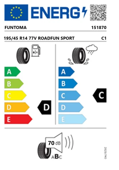 Funtoma 195/45 R14 TL 77V ROADFUN SPORT Yaz Lastiği (Üretim Tarihi:2025) - 2