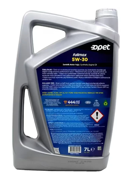 Opet Fullmax 5W-30 7 lt Motor Yağı - Resim 2