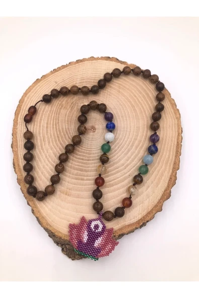 Tasarım 54 lü Venge Ağacı Çakra Mala Kolye - Resim 3