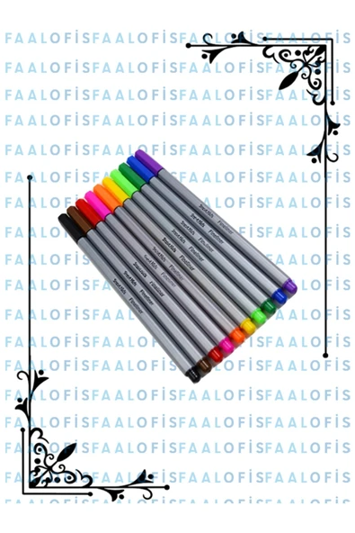 Fineliner Keçeli Kalem 10 Renk Kaliteli Malzeme İnce Uç - Resim 5