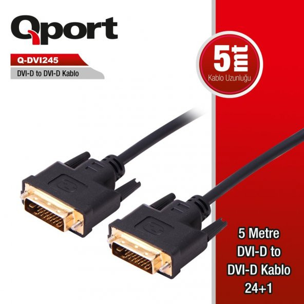 QPORT Q-DVI245 5,0m DVI-D 24+1 KABLO Q-DVI245 - 2