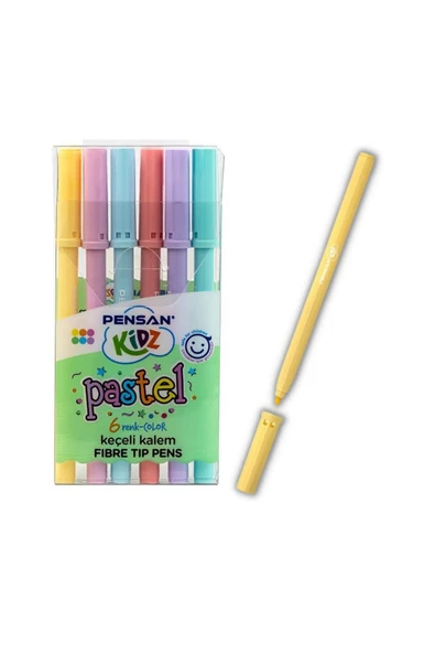 Keçeli Kalem 6 Lı Pastel Renkler Pastel Keçeli Kalem 1 Paket