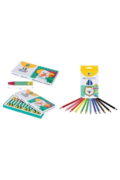 Kuru Boya Tam Boy Pastel Boya 12 Li Okul Seti