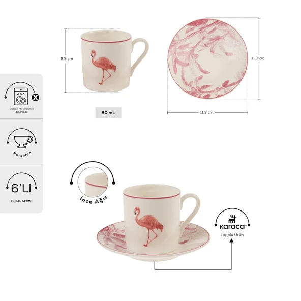 Karaca Jungle 6 Kişilik Kahve Fincanı - Resim 2