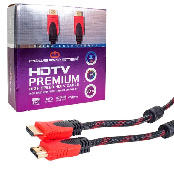 POWERMASTER 1.4V 3D 20 METRE ÖRGÜLÜ KUTULU HDMI KABLO