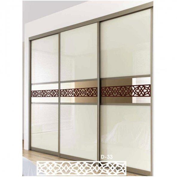 D-33 Gümüş 87,5 x 14 cm Sibu Aynalı Pleksi Mobilya Dolap Süsü - 2