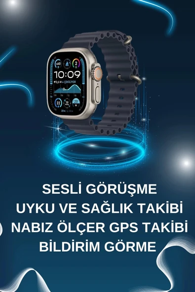 Akıllı Saat Bluetooth Bağlantılı NFC ve GPS Uyumlu Nabız Ölçer Sesli Görüşme - 2