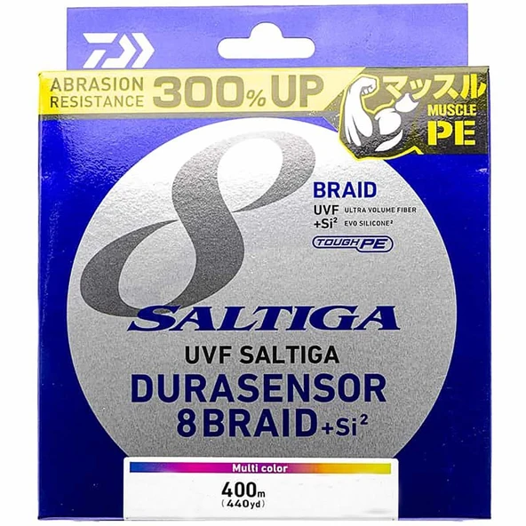 Daiwa Saltiga 8 Braid Dura 400m Multicolor İp Misina  6.0 Pe - 0.40 mm - 36 kg - 1