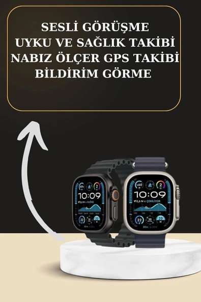 Akıllı Saat Sesli Görüşme Titreşimli GPS Bağlantısı Müzik Dinleme Sosyal Medya Bildirimleri - 2