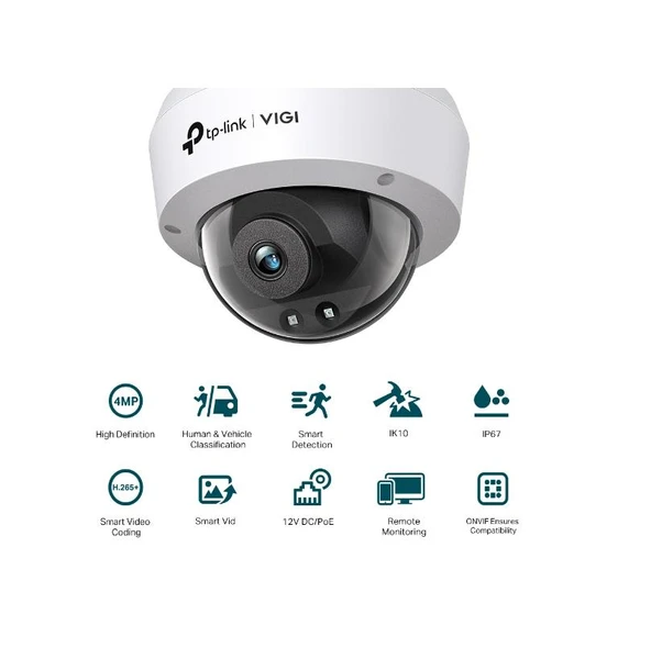TP-LINK VIGI C240I(2.8MM)  4MP IR DOME NETWORK KAMERA