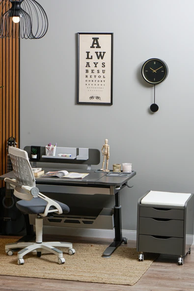 Creo Mobili Yükseklik ve Eğim Ayarlı, Sirius Delüx Bilgisayar ve Çalışma Masası Takımı, Antrasit - Resim 3