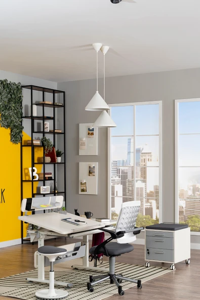 Creo Mobili Yükseklik ve Eğim Ayarlı, Vega Standart Bilgisayar, Ofis ve Çalışma Masası Ekru/Fuşya - 4