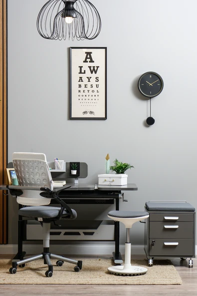 Creo Mobili Yükseklik ve Eğim Ayarlı, Vega Premium Bilgisayar ve Çalışma Masası Takımı Antrasit