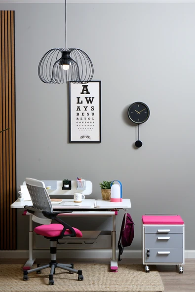 Creo Mobili Yükseklik ve Eğim Ayarlı, Vega Advanced Bilgisayar ve Çalışma Masası Takımı Beyaz/Fuşya - 5