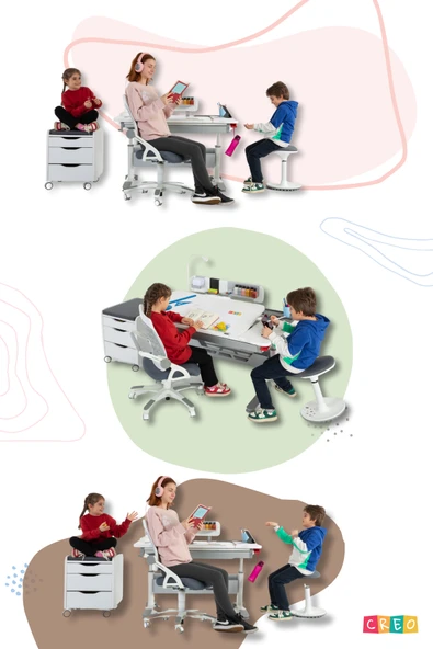 Creo Mobili Yükseklik ve Eğim Ayarlı, Sirius Advanced Bilgisayar ve Çalışma Masası Takımı, Antrasit - 8