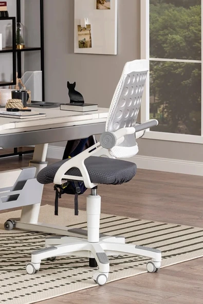 Creo Mobili Yükseklik ve Eğim Ayarlı, Sirius Advanced Bilgisayar ve Çalışma Masası Takımı, Beyaz/Gri - 5
