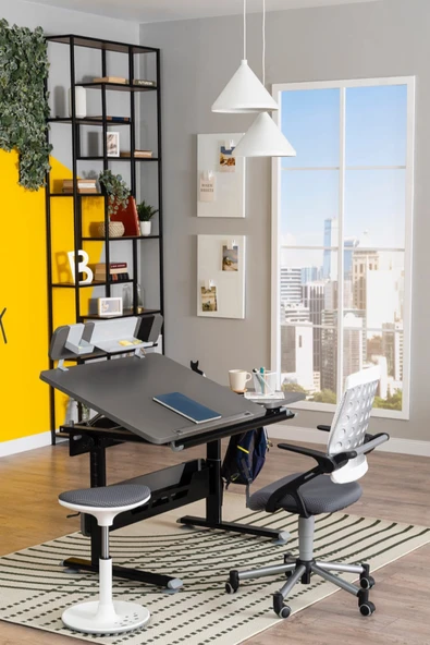 Creo Mobili Yükseklik ve Eğim Ayarlı, Vega Advanced Bilgisayar ve Çalışma Masası Takımı Antrasit/Gri - 4