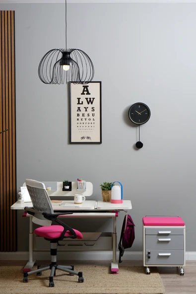 Creo Mobili Yükseklik ve Eğim Ayarlı, Vega Advanced Bilgisayar ve Çalışma Masası Takımı Ekru/Fuşya - 5