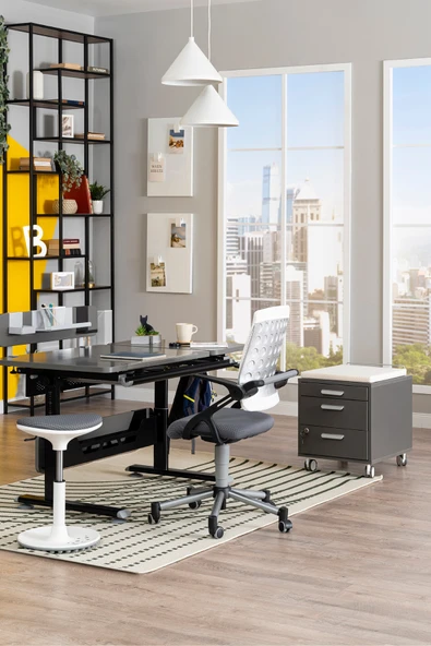 Creo Mobili Yükseklik ve Eğim Ayarlı, Vega Premium Bilgisayar ve Çalışma Masası Takımı Antrasit - 3