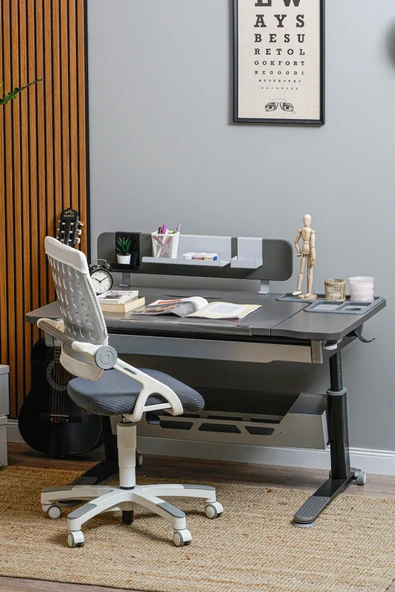 Creo Mobili Yükseklik ve Eğim Ayarlı, Sirius Advanced Bilgisayar ve Çalışma Masası Takımı, Antrasit - 2