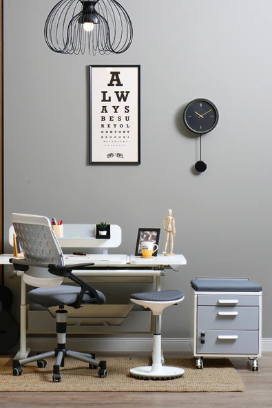 Creo Mobili Yükseklik ve Eğim Ayarlı, Vega Standart Bilgisayar, Ofis ve Çalışma Masası Beyaz/Gri - 5