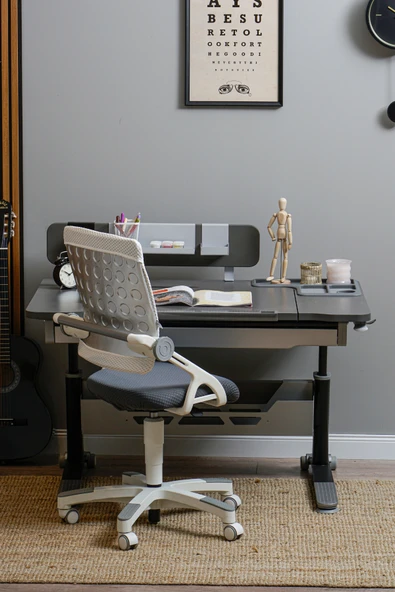 Creo Mobili Yükseklik ve Eğim Ayarlı, Sirius Advanced Bilgisayar ve Çalışma Masası Takımı, Antrasit