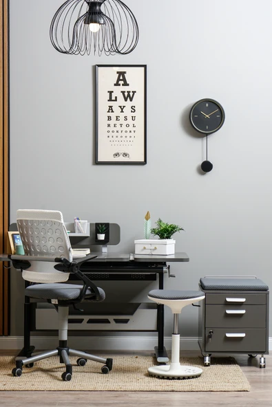 Creo Mobili Yükseklik ve Eğim Ayarlı, Vega Standart Bilgisayar, Ofis ve Çalışma Masası Antrasit/Gri - 5